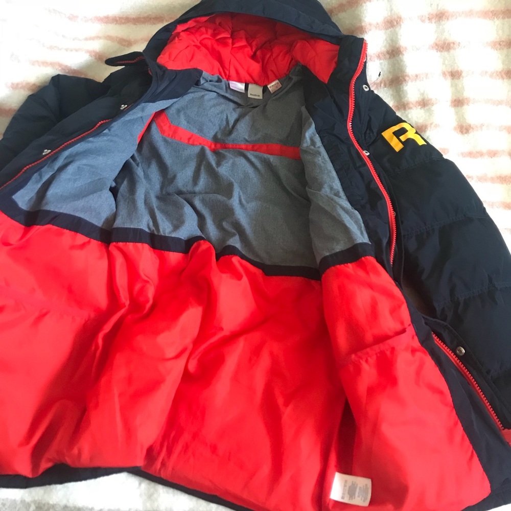 Rare Reebok Sample Multicolor Logo Puffer Jacket - Picture 4 of 8